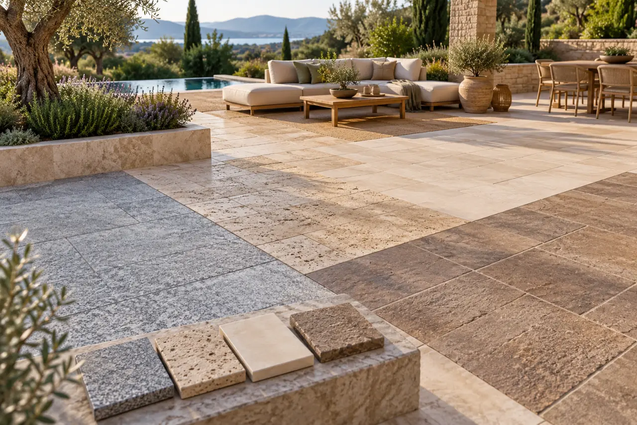 Quelle pierre pour terrasse extérieure ? Gel, finitions et budget à comparer