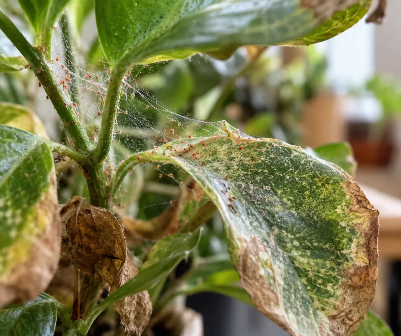 Araignées rouges sur les plantes : repérer les toiles et stopper les feuilles sèches