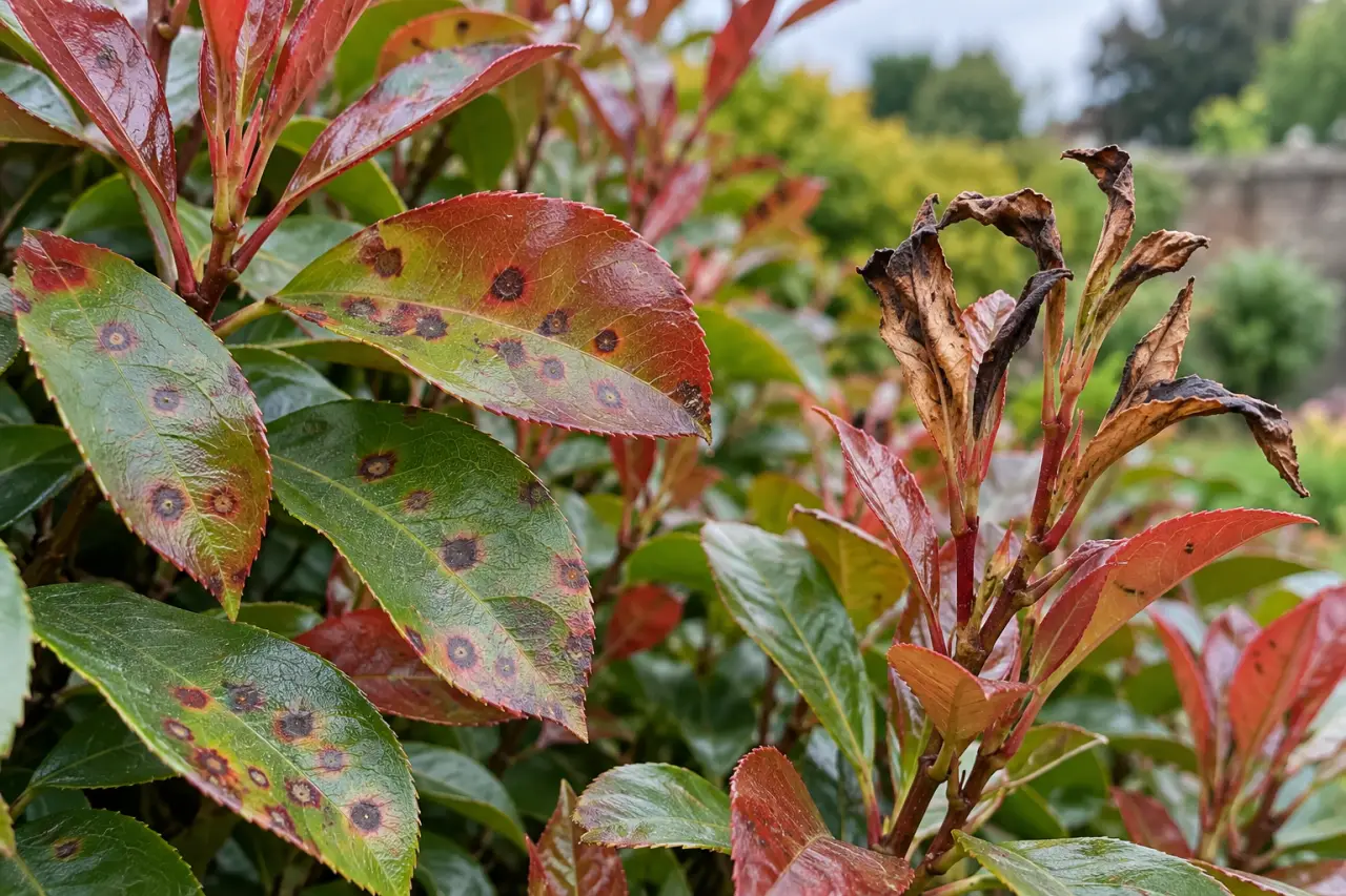 Photinia malade : distinguer les taches foliaires des pousses brûlées avant de traiter